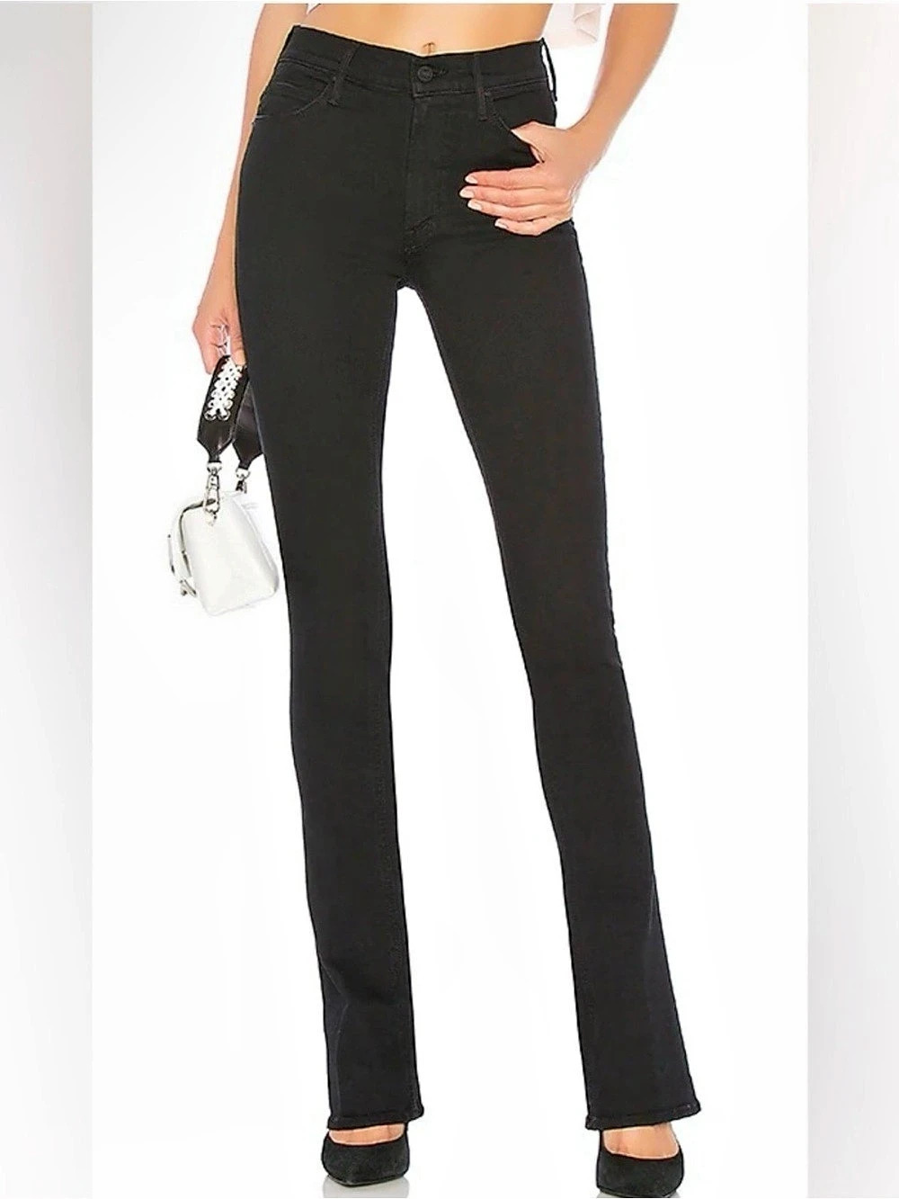 Mother The Runaway Black Slim Boot Jeans
